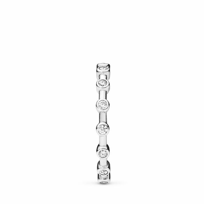 Pandora Dazzling Dots Stackable Ring Clearance NZ, Sterling Silver (825749-GBY)